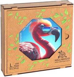 Milliwood Дървен пъзел Milliwood, Funnymals, 90 части - Фламинго (OL-CoolFlamingo-5009) - bright-toys