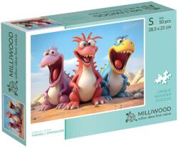 Milliwood Дървен пъзел Milliwood, Dream Team, 50 части - Динозаври (S-FriendlyDinosaurs-5052) - bright-toys