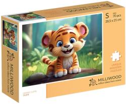 Milliwood Дървен пъзел Milliwood, Yuppie Cutie, 70 части - Тигърче (S-Tiger-5054) - bright-toys