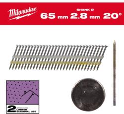 Milwaukee Cuie pentru pistol, 20°, cap rotund 65 mm / RS / G / SC2 - 2.000 BUC (4932492591)