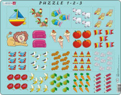 Larsen Puzzle de numărare pentru cei mici cu poze din 10 piese Puzzle