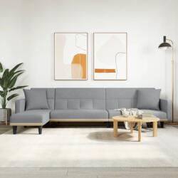 vidaXL Canapea extensibilă în formă de L gri 275x140x70 cm textil (3157232) - comfy