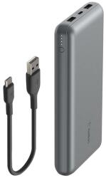 Belkin boost charge vésztöltő 2 usb+type-c aljzat (20000mah, 15w, gyorstöltő + type-c kábel) sötétszürke (BPB012BTGY) - rufusz