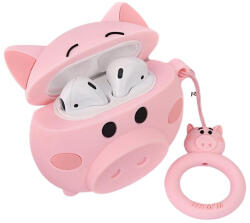 Flippy Husa AirPods cu Inel Prindere Porc Roz (TEO-13150)