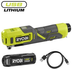 RYOBI 4V USB Lithium pumpa és lámpa, adapterekkel, táskával, 1x2, 0Ah akkumulátor, töltő - RI4-120G (5133006140)