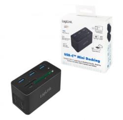 LogiLink USB 3.2 Gen 1 dokkoló állomás, USB-C, 10 portos, PD, mini, fekete (UA0370)