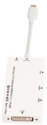 HOPE R Hub 6 in 1 USB 3.1 Type-C la HDMI, DVI, VGA, USB 3.0, audio, port incarcare retea, alb, HOPE R (HUC61HVDAPDHP)