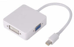 HOPE R Hub 3 in1 Mini DisplayPort, Thunderbolt la HDMI + VGA + DVI pentru laptop, TV, proiector, HOPE R (A3MDP1HDVGDV)