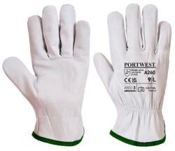 Sofőrkesztyű, bőr, L méret "Oves", szürke (A260GRRL)