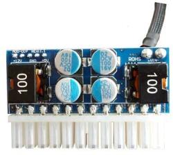 Eurocase DC/DC átalakító (12V be/ki ATX) 90W-os pico tápegység, 24pin, 4pin, molex, SATA, eff. 92 (DC12V/DC-ATX-PICO)