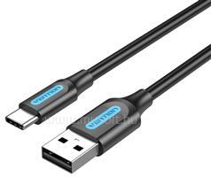 Vention USB-A 2.0/M -> USB-C/M, 2m, (3A, fekete), kábel (COKBH) (COKBH)
