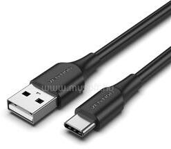 Vention USB-A 2.0/M -> USB-C/M, 2m, (3A, fekete), kábel (CTHBH) (CTHBH)