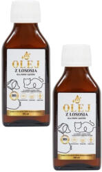 Lab-v Ulei de somon 100% pentru câini și pisici de toate vârstele 2x100ml Presat la rece