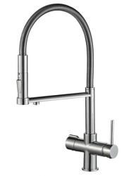 Bivio csaptelep víztisztítóhoz 4-utas, flexibilis zuhanyfejjel, KRÓM, PRIMAVERA (4W-CR-PV)