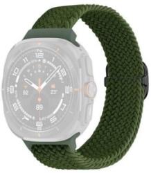 gigapack Samsung Galaxy Watch Ultra eSIM 47mm (SM-L705) szőtt mintás textil pótszíj sötétzöld (GP-163533) (GP-163533)