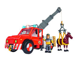 Fireman Sam Phoenix állatmentő jármű lóval és Sam figurával