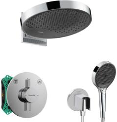 Hansgrohe - Set de duș cu baterie încastrată, cu corp, diametru 36 cm, 3 jeturi, crom SANI21HHH008 (SANI21HHH008)