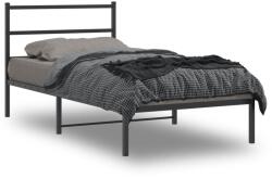 vidaXL fekete fém ágykeret fejtámlával 100 x 200 cm (355360)