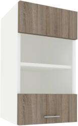 haaus Corp Superior Karo, O Usa, cu sticla, Stejar Sonoma Inchis/Alb, 40 x 30 x 60 cm (917456)
