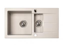 Marmorin Isao 1, 5 Medencés Mosogató Gyümölcsmosóval és Csepegtetővel 780x435x170 Warm Gray