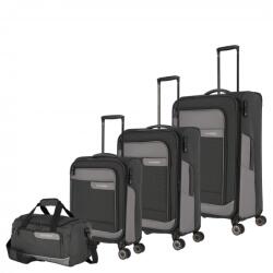 Travelite Viia antracit 4 kerekű 3 részes bőrönd szett + utazótáska (92840-04)