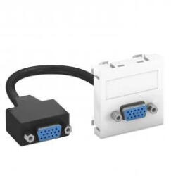 OBO Bettermann 6104658 MTG-VGA F RW1 Modul 45 VGA csatl. aljz. kábellel hüvely-hüvely 45x45mm hófehér (6104658)