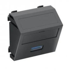 OBO Bettermann 6104889 MTS-U3A S SWGR1 Modul 45 USB 3.0 A csatl. aljz. Hüvely csavaros rögzítéssel 45x45mm szürkésfekete (6104889)