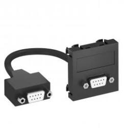 OBO Bettermann 6104685 MTG-DB9 F SWGR1 Modul 45 D-Sub9 csatl. aljz. kábellel hüvely-hüvely 45x45mm szürkésfekete (6104685)