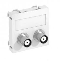 OBO Bettermann 6105090 MTG-2BC F RW1 Modul 45 BNC csatlakozóaljzat kettes hüvely-hüvely 45x45mm hófehér (6105090)