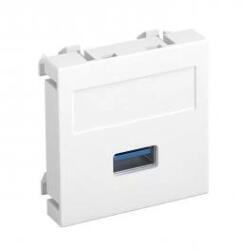OBO Bettermann 6104874 MTG-U3A S RW1 Modul 45 USB 3.0 A csatl. aljz. Hüvely csavaros rögzítéssel 45x45mm hófehér (6104874)