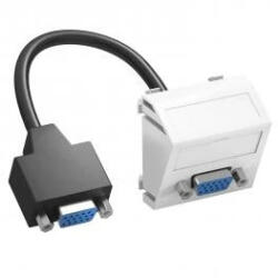 OBO Bettermann 6104670 MTS-VGA F RW1 Modul 45 VGA csatl. aljz. kábellel hüvely-hüvely 45x45mm hófehér (6104670)
