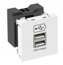 OBO Bettermann 6105300 MTG-2UC2.1 RW1 USB töltő 2, 1 A töltőárammal 45x45mm hófehér (6105300)