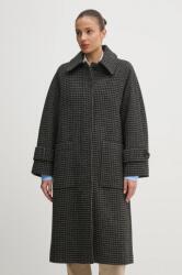 Barbour gyapjúkabát Veronica Wool Car Coat szürke, átmeneti, oversize, LWO0238 - szürke L