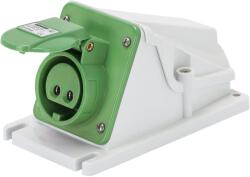 Gewiss Priza cu Montaj Aparent In Unghi De 90° IP44 2P 32A 20-25V Si 40-50V 100-200Hz Verde 4H Cablaj Cu Surub Gewiss GW62551 (GW62551)