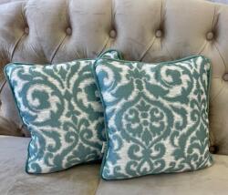 Hiko Set 2 perne decorative, 2x40x40cm, cu fata detasabila, tafta fina cu catifea verde deschis (10005530)