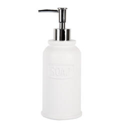 Clayre & Eef Kerámia folyékonyszappan adagoló, 8x21cm, 350ml, Soap felirattal (65874)