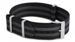 Phenomenato Premium Nato Óraszíj "James Bond" Fekete-Szürke - 22mm / L/XL- 335mm