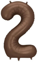 Partydeco Számos lufi 34" 86cm óriás barna szám, számjegy 2-es (LUFI164653)