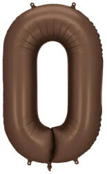 Partydeco Számos lufi 34" 86cm óriás barna szám, számjegy 0 (LUFI987680)