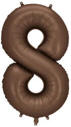 Partydeco Számos lufi 34" 86cm óriás barna fólia szám, számjegy 8-as (LUFI978047)