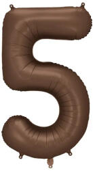 Partydeco Számos lufi 34" 86cm óriás barna szám, számjegy 5-ös (LUFI690614)