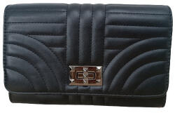 Plazabox Elegáns fekete női válltáska ezüst csattal (run-332-black)