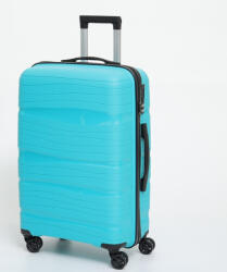 Vanko Kék bőrönd M-es méret strapabíró közepes keményfalú 66 cm (em-v-66-m-blue)