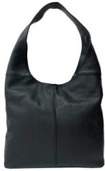 Made In Italia Tícia Bőrből készült fekete női válltáska nagyméretű shopper (na-012-black)