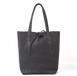  Ivetta fekete női shopper táska valódi bőr nagyméretű (na-2025-black)