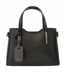Plazabox Lenke női kézitáska valódi bőr fekete nagyméretű (na-2515-black)