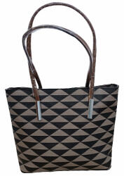 Plazabox Női válltáska elegáns bézs barna fekete 34 cm (ru-3122-black-brown-s)