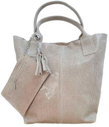 Natascia Valódi bőr női táska nagyméretű bézs shopper Natascia (na-559-beige)