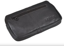 Plazabox Valódi bőr kulcstartó fekete színben cipzáras (fr-17-black)