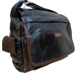 Laurence Valódi bőr női táska fekete-barna sokzsebes Laurence (le-79-black)